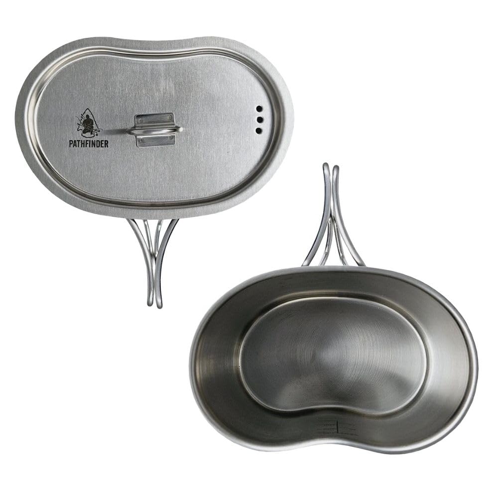 The Pathfinder School Metal Canteen Cooking Set - Survival Gear - Camping Essentials Mess Kit - Military Grade Outdoor Eating Kit - Hiking and Trail Cook Set