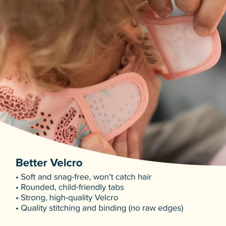 Tiny Twinkle Mess Proof Baby Bib - Waterproof & Lightweight Baby-Led Weaning Apron | 100% Recycled Polyester, Easy Clean & Machine Washable (Floral Blue, Small 6-24 Months)