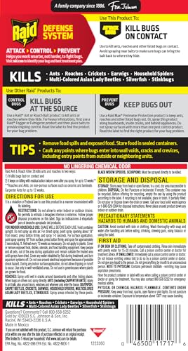 Raid Ant & Roach Killer 26, Fragrance Free Bug Killer for Home Use, Kills Bugs on Contact, 17.5 Oz, 2 Count