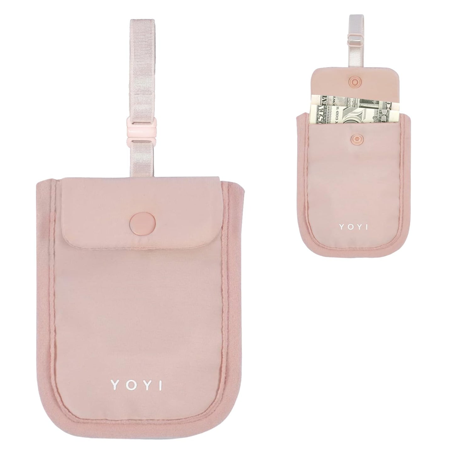 YOYI YOYI RFID Undercover Bra Wallet,Hidden Travel Pouch,Secret Stash Pocket - Credit Cards & Money & Valuables with Adjustable,Elastic Strap Suitable for All Bra Sizes