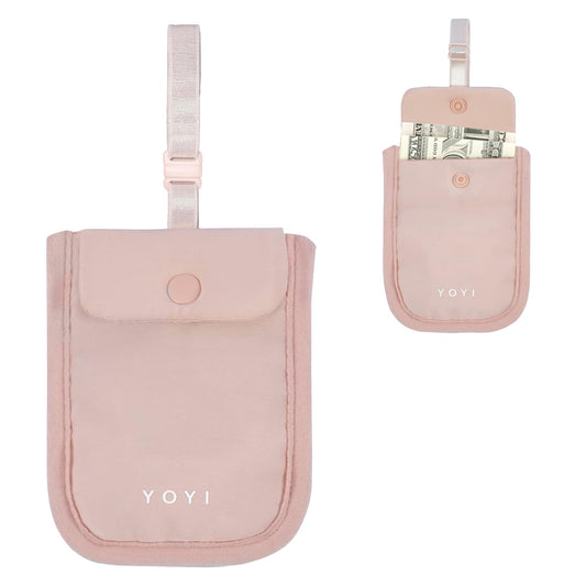 YOYI YOYI RFID Undercover Bra Wallet,Hidden Travel Pouch,Secret Stash Pocket - Credit Cards & Money & Valuables with Adjustable,Elastic Strap Suitable for All Bra Sizes