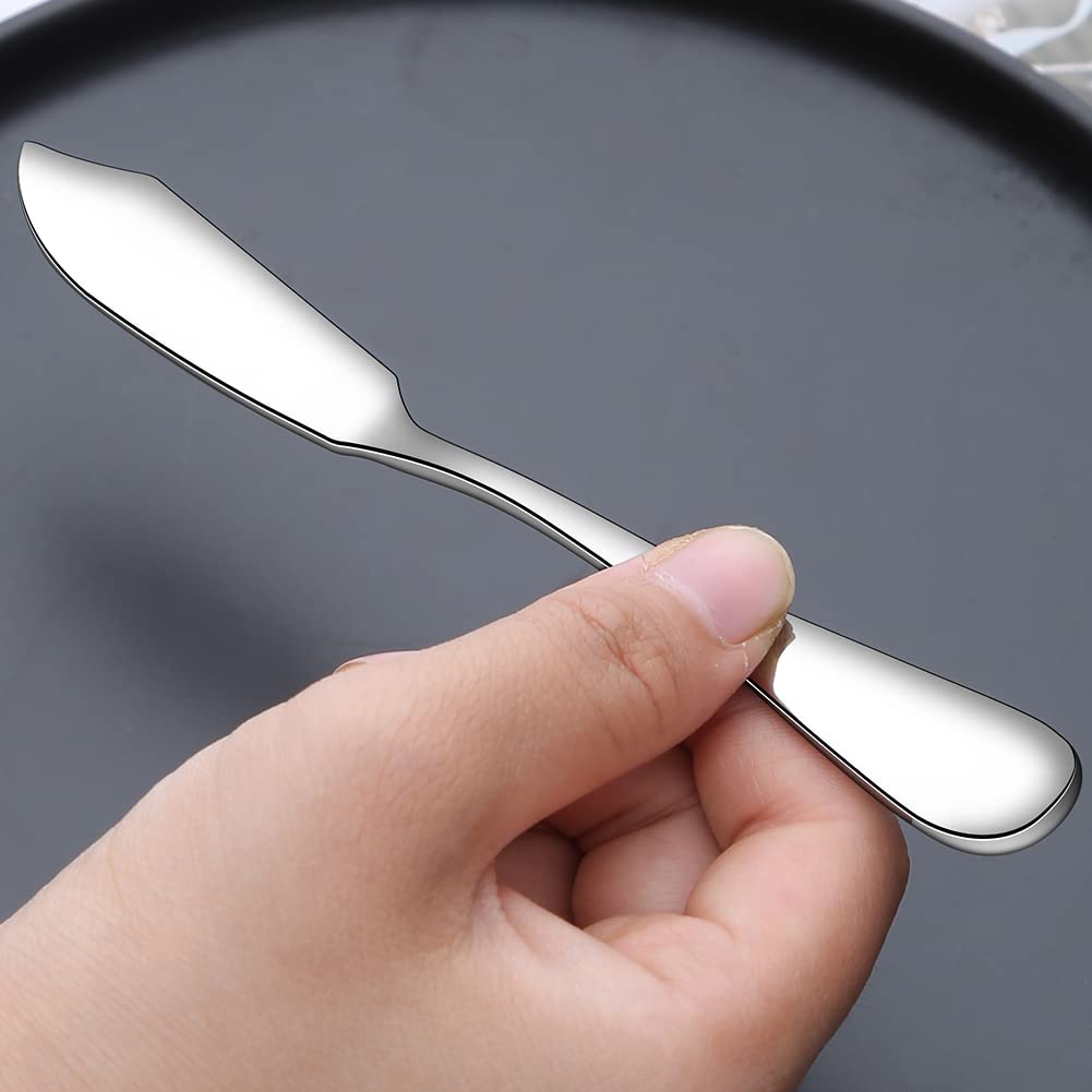 AOOSY Butter Knife, Cheese Knife, Dover Sole Breakfast Kippers, Cute Mini 5.91 inches Stainless Steel Kitchen Knives for Butter Sandwiches Cheese Breakfast,Packs Of 6