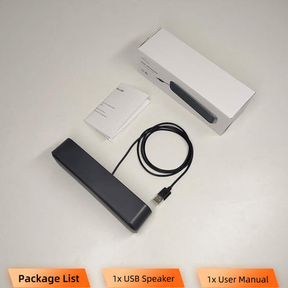 [Upgraded] USB Computer /Laptop Speaker with Stereo Sound & Enhanced Bass, Portable Mini Sound Bar for Windows PCs, Desktop Computer and Laptops