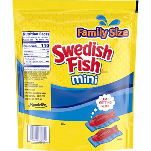 SWEDISH FISH Mini Soft & Chewy Candy, Family Size, 1.8 lb