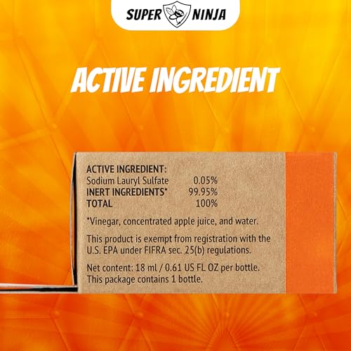 Super Ninja Fruit Fly Traps for Indoors - 1 Pack, Highly Effective Fruit Fly Catcher for Indoor Use for Home & Kitchen, Up to 3 Weeks of Performance per Bottle, Kid & Pet Friendly