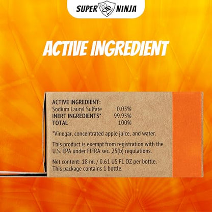 Super Ninja Fruit Fly Traps for Indoors - 1 Pack, Highly Effective Fruit Fly Catcher for Indoor Use for Home & Kitchen, Up to 3 Weeks of Performance per Bottle, Kid & Pet Friendly