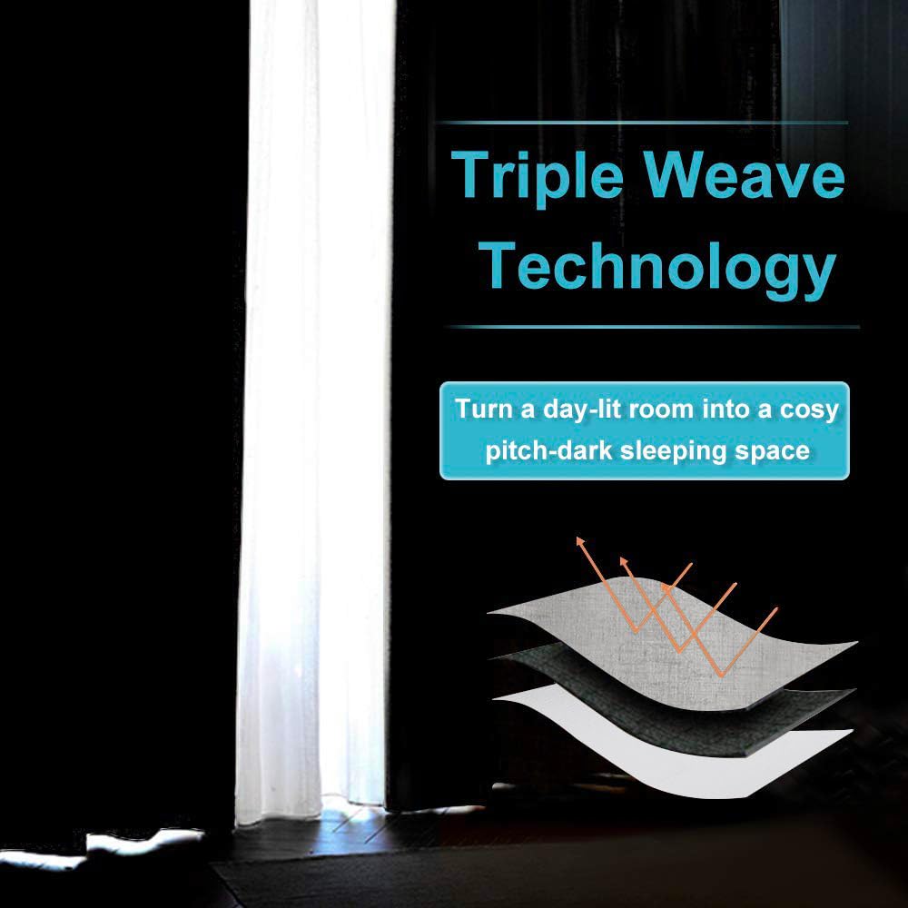 RYB HOME Kitchen Door Curtains 69 inch Length, 100% Blackout Natural Linen Blended Skylight/Patio/Glass/French Door Window Decor Privacy Shades, W26 x L69 inch, Concrete Grey, 1 Panel