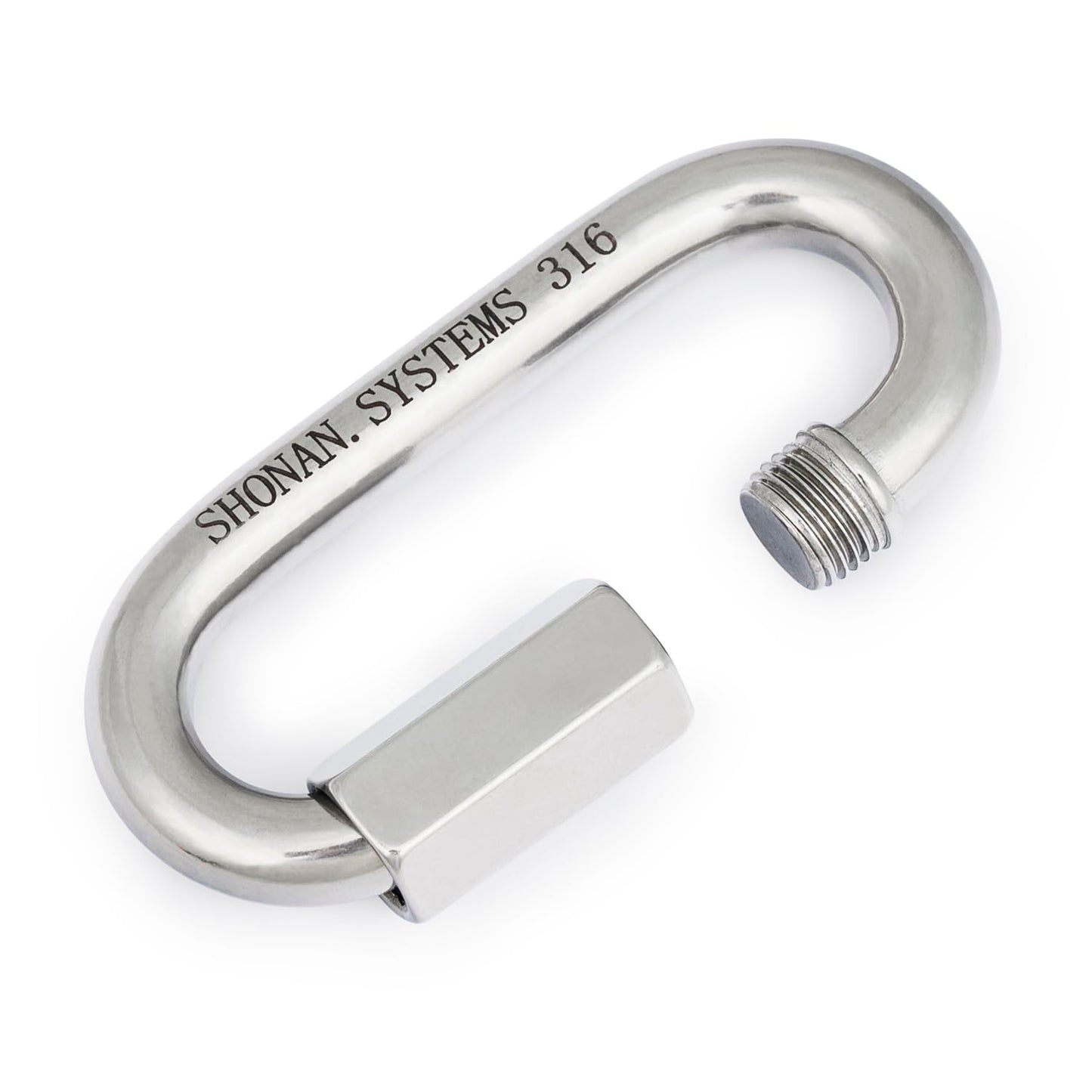 SHONAN 4.16 Inch Chain Quick Link Heavy Duty Large Carabiner 316 Stainless Steel Marine Grade Quick Link Connector, Corrosion Resistant Chain Connector, 1940 Lbs Capacity, 1 Pc