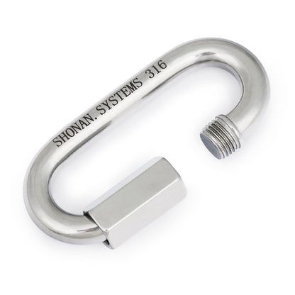 SHONAN 4.16 Inch Chain Quick Link Heavy Duty Large Carabiner 316 Stainless Steel Marine Grade Quick Link Connector, Corrosion Resistant Chain Connector, 1940 Lbs Capacity, 1 Pc