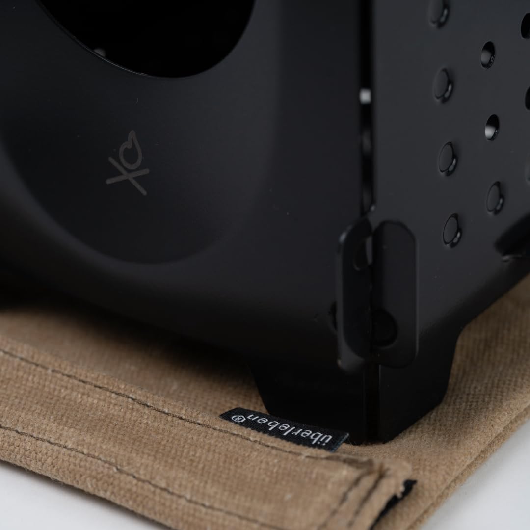 überleben Stöker Wood Burning Camp Stove - Stainless Steel Portable Stove for Camping, Backpacking, & Hiking - 18oz Folding Camping Stove - Small Wood Stove Camping Essentials (Carbon Black)