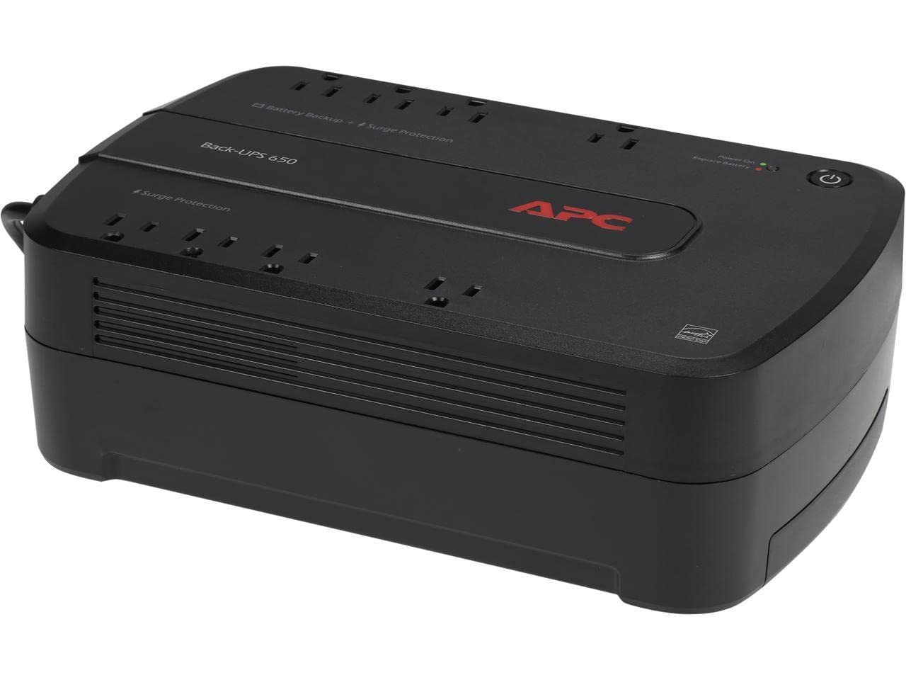 APC UPS Battery Backup Surge Protector, BE650G1, Dataline Protection, Backup Battery Power Supply