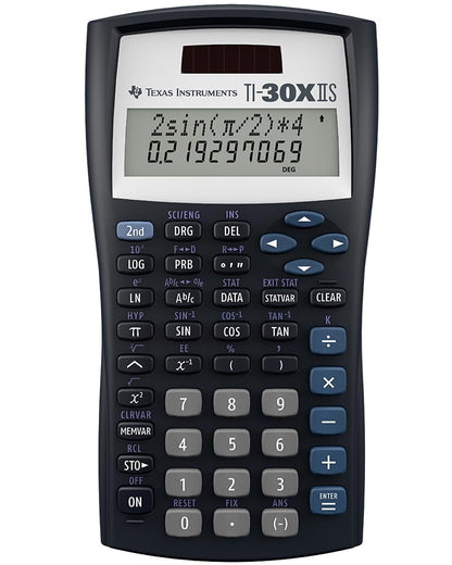 Texas Instruments TI-30XIIS Scientific Calculator, Black with Blue Accents