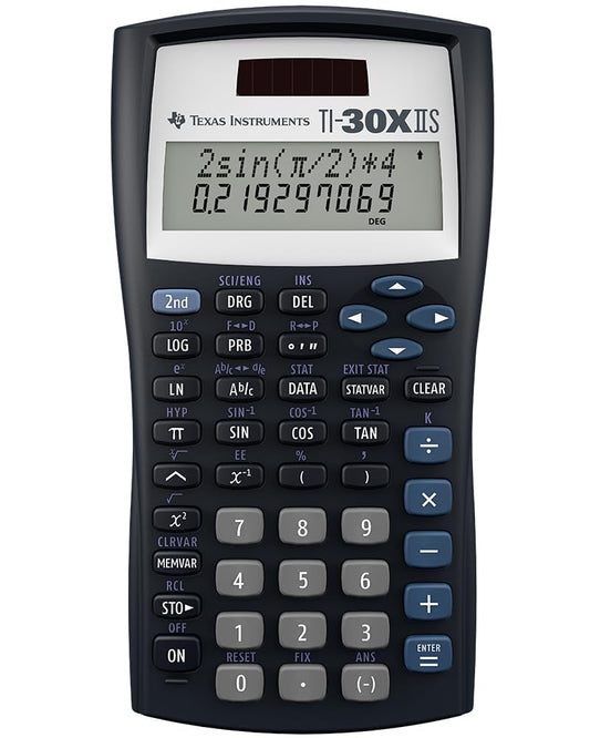 Texas Instruments TI-30XIIS Scientific Calculator, Black with Blue Accents