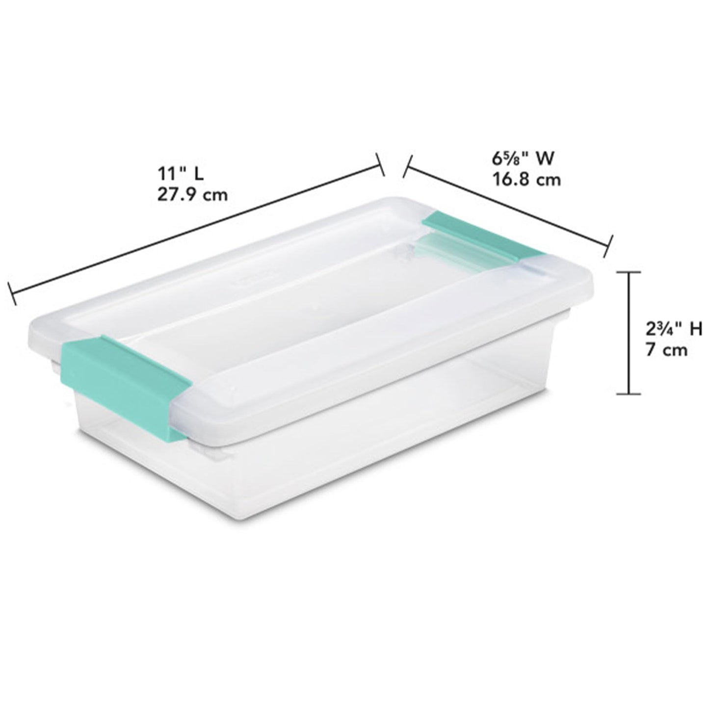 Sterilite 6-Pack Clip Box, Stackable Clear Plastic Bins with Latching Lids, Small - Writing, Arts or Crafts Supplies Storage Containers for Home, Office, Classroom and Workshop Organization