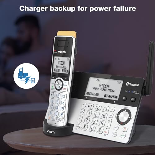 VTech IS8151-5 Super Long Range 5 Handset DECT 6.0 Cordless Phone for Home with Answering Machine, 2300 ft Range, Call Blocking, Bluetooth, Headset Jack, Power Backup, Intercom, Expandable to 12 HS
