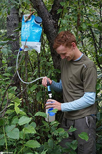 Sawyer Products SP160 One Gallon Gravity Water Filtration System w/Dual-Threaded Mini Filter, Blue/White/Clear