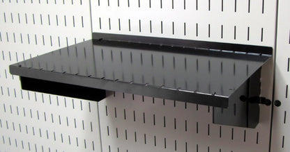 Wall Control Shelf 9in Deep Pegboard Shelf Assembly Only for use Brand Slotted Pegboard - Black