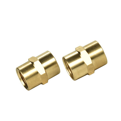 Sanpaint 2 Pack 1/4" x 1/4" NPT Coupler, Brass Female Pipe Fitting (I.D x I.D: 1/2'' x 1/2'')