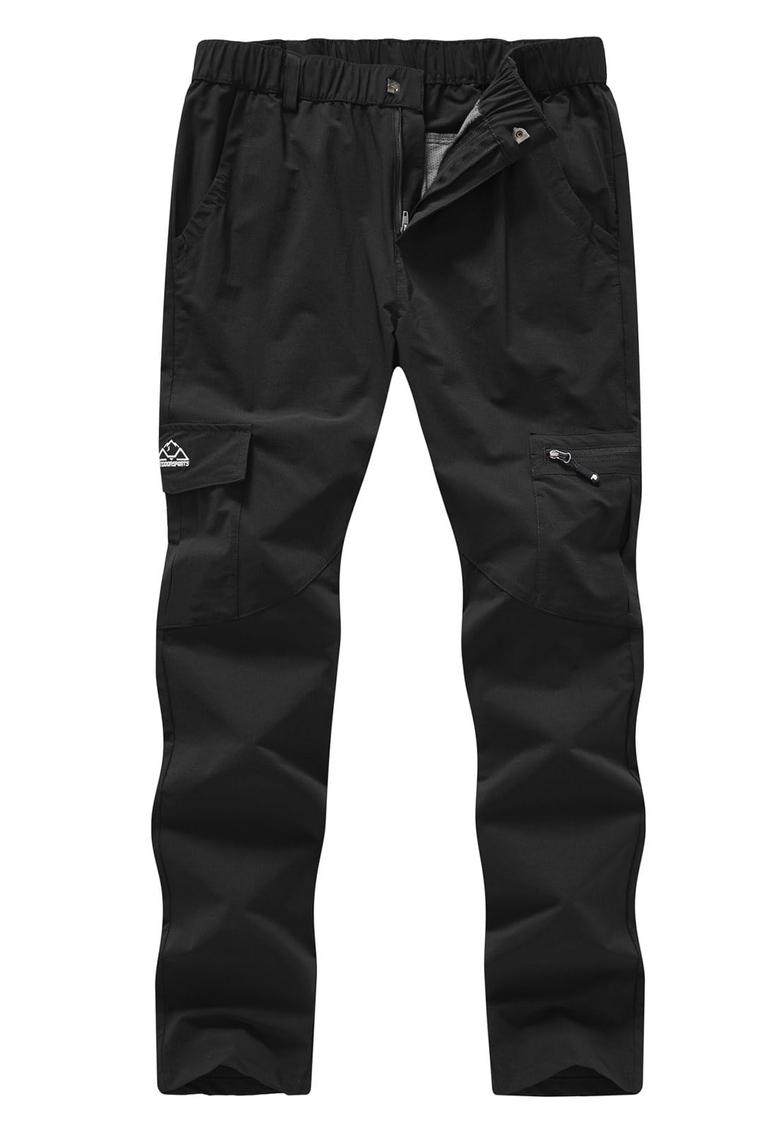 YSENTO Women's Hiking Pants Lightweight Stretch Quick Drying UPF 50 Camping Travel Work Cargo Pants 6 Pockets Black Size M