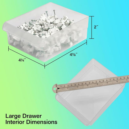 Akro-Mils 16-Drawer Plastic Drawer Storage Cabinet for Garage Organization, Beads, Makeup Organizer, Building Bricks Storage, Teacher Toolbox, 10-1/2-Inch W x 6-1/2-Inch D x 8-1/2-Inch H, 10116 Black