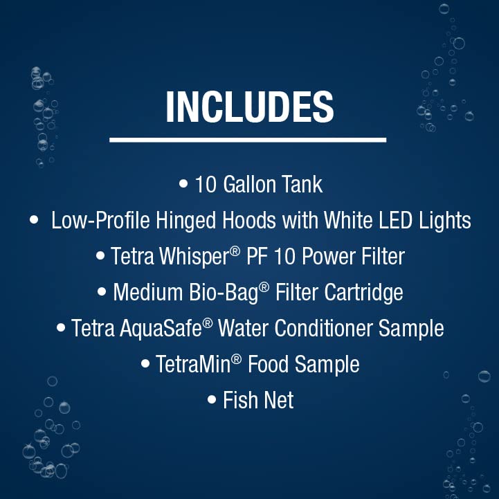 Tetra Aquarium, 10 Gallon, Complete Tropical Fish Tank Kit with LED Lighting for Freshwater Fish
