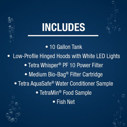 Tetra Aquarium, 10 Gallon, Complete Tropical Fish Tank Kit with LED Lighting for Freshwater Fish