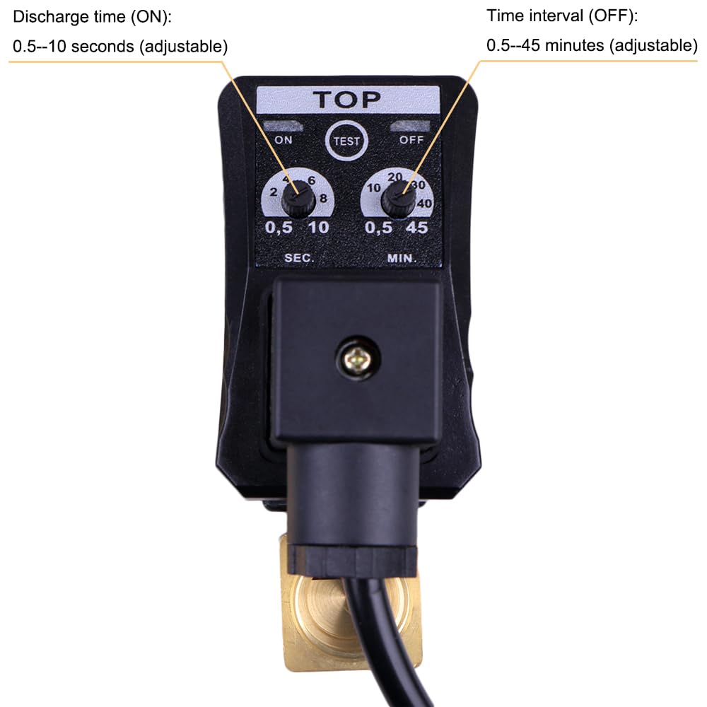 szzijia 1/2" AC 110V Automatic Timed Water Tank 2-way Direct-acting Drain Valve US Plug