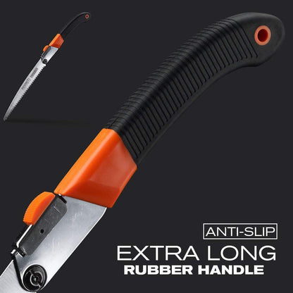 REXBETI Folding Saw, Heavy Duty 11 Inch Extra Long Blade Hand Saws for Wood Camping, Dry Wood Pruning Saws With Hard Teeth, Quality SK-5 Steel