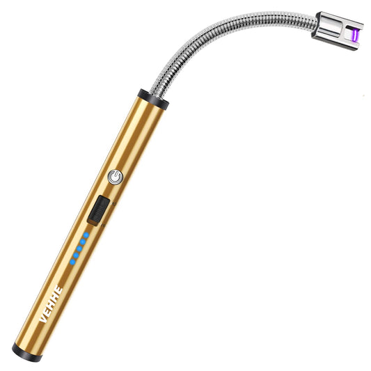VEHHE Long Lighter, Rechargeable USB Arc Lighter with LED Battery Display Flexible Neck Lighters for Candles Grill Gas Stoves Camping Barbecue