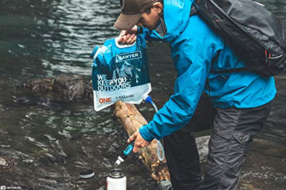 Sawyer Products SP160 One Gallon Gravity Water Filtration System w/Dual-Threaded Mini Filter, Blue/White/Clear