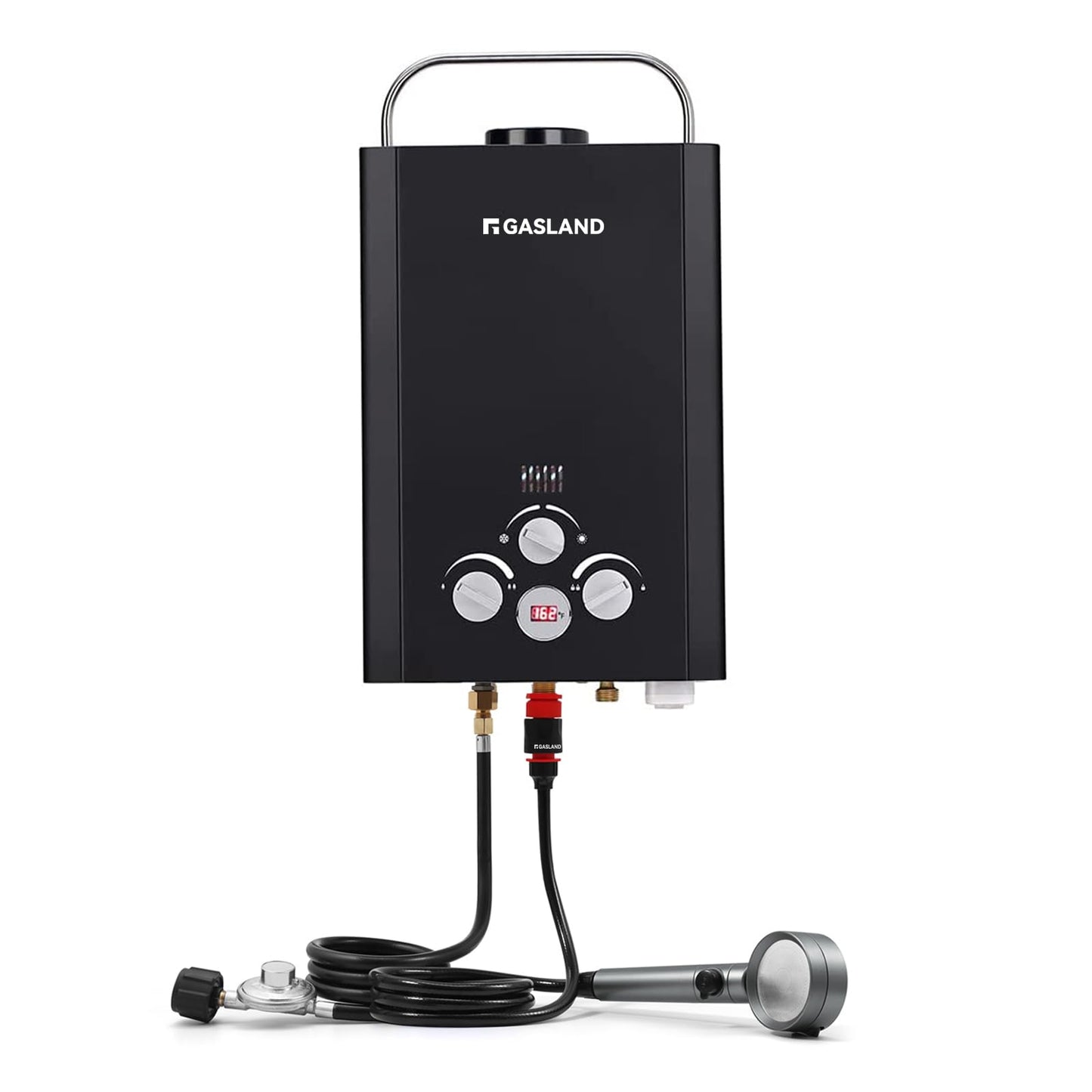 GASLAND Outdoors BE158B 1.58GPM 6L Portable Gas Water Heater, Instant Propane Heater, Overheating Protection, Easy to Install, Use for RV, Cabin, Barn, Camping, Boat, Black