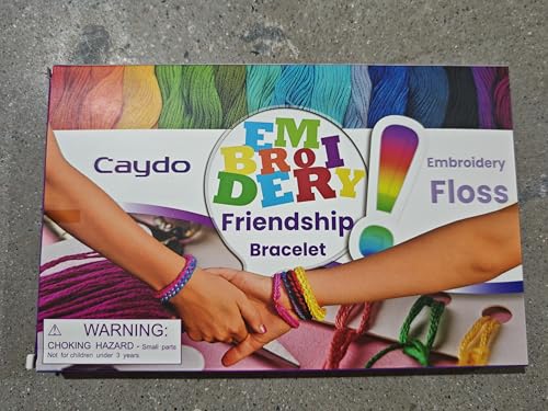 Caydo Embroidery Floss 50 Skeins Embroidery Thread, Rainbow Color Friendship Bracelet String with 12 Pieces Floss Bobbins for Bracelet Making, Sewing Crafts