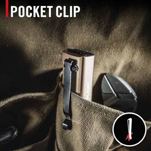 Coast Slayer 1150 Lumen USB-C Rechargeable LED Flashlight with Spot/Flood, Memory Mode and Pocket Clip, Dune