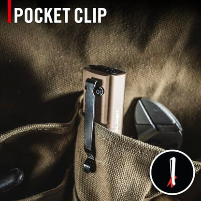 Coast Slayer 1150 Lumen USB-C Rechargeable LED Flashlight with Spot/Flood, Memory Mode and Pocket Clip, Dune