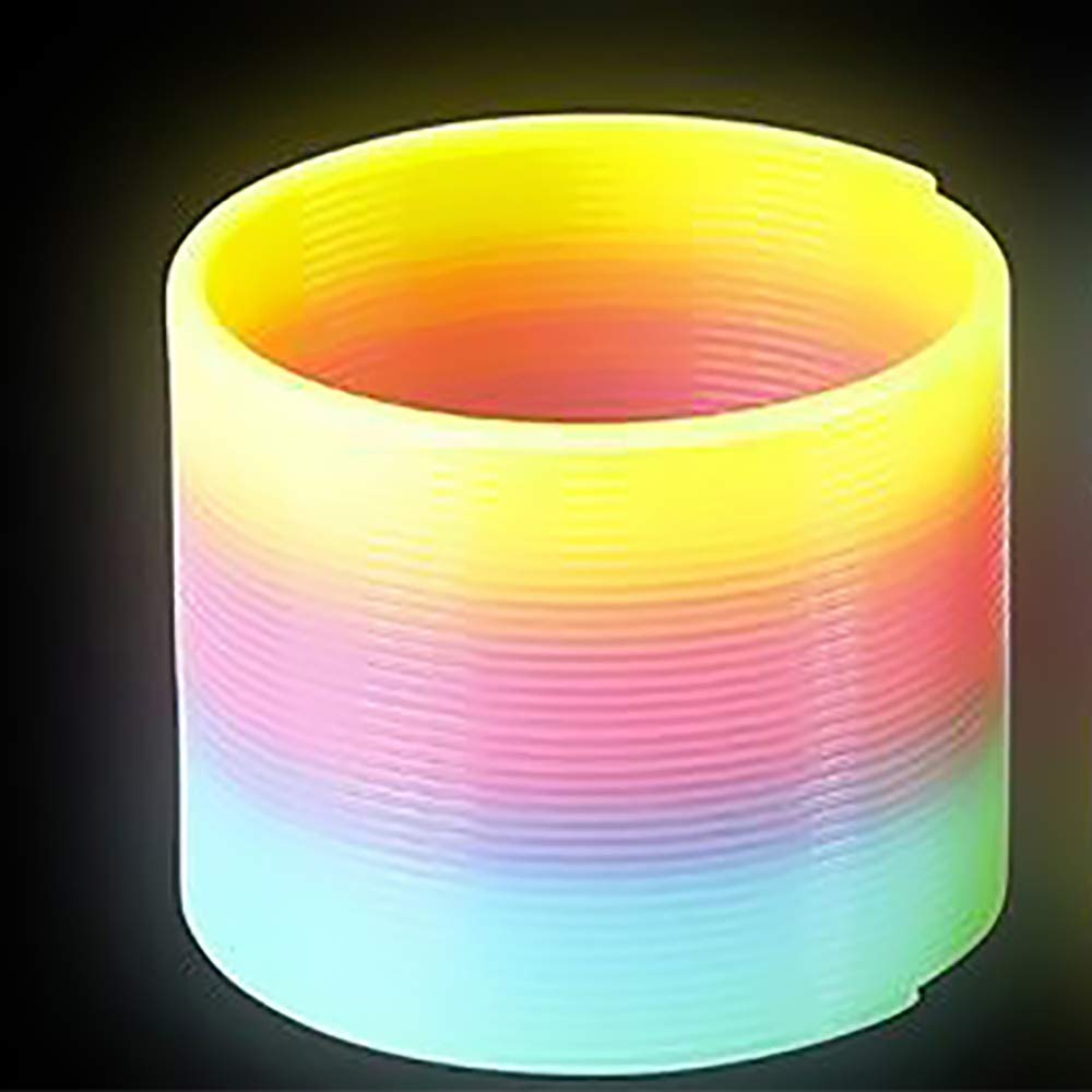 The Dreidel Company Plastic Coil Spring, Glow-In-The-Dark Magic Rainbow Slingy, Party Favor, Birthday Bag Filler, Stocking Stuffers, 3" (80MM) (2-Pack)