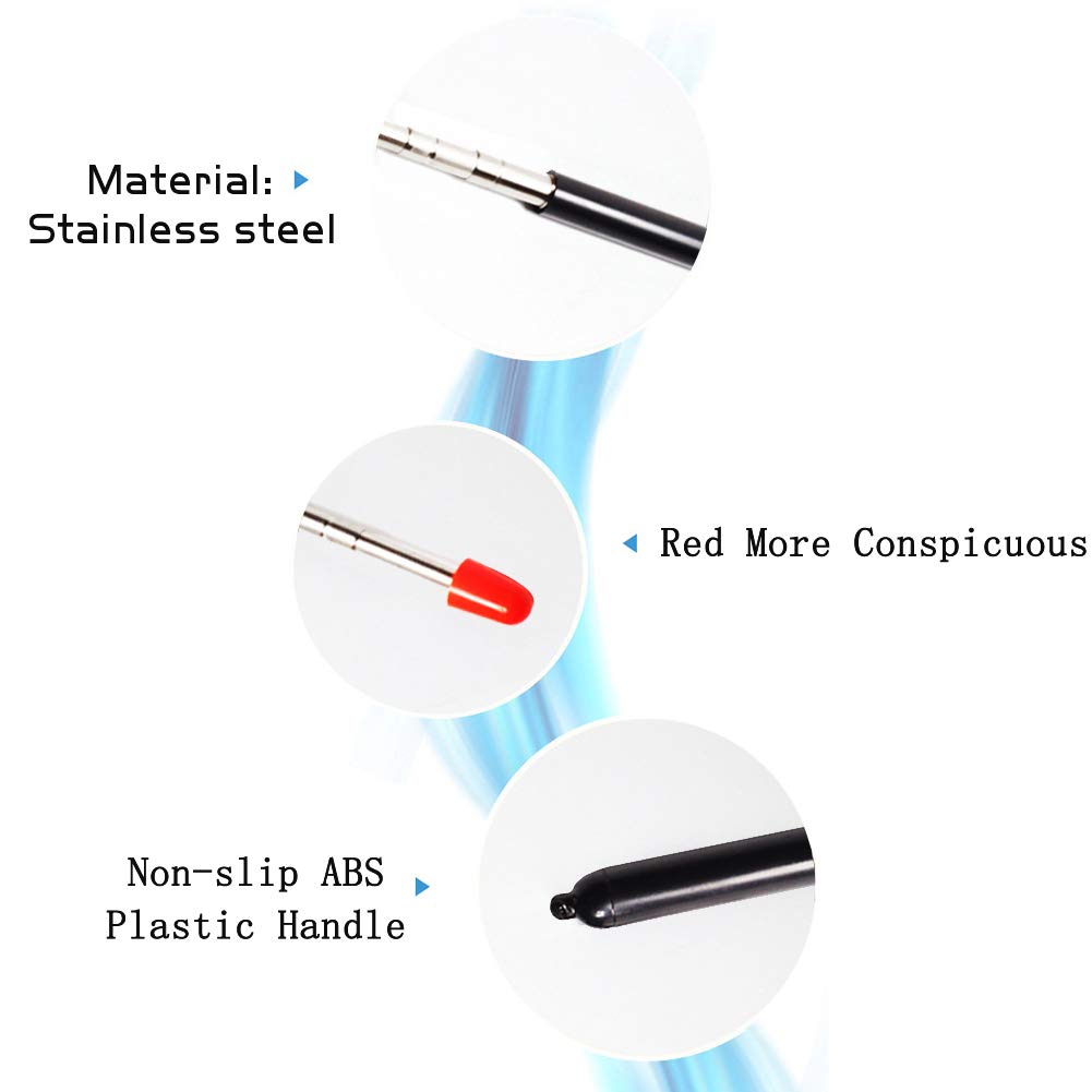 Telescopic Teachers Pointer,Teaching Pointer Stick for Classroom,Metal Hand Retractable Pointer Extended Length 47 Inch, Handheld Presenter Whiteboard Pointer (Black)