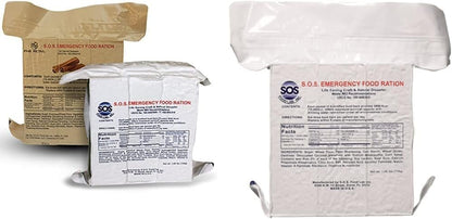 S.O.S. Rations Emergency 3600 Calorie Food Bar (Cinnamon + Coconut, 2 Pack)