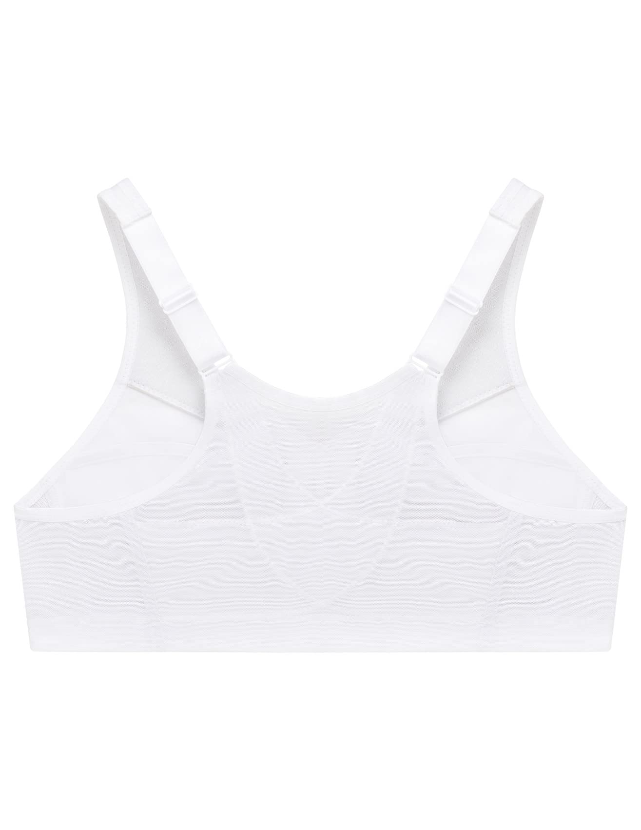 Glamorise Full Figure Plus Size MagicLift Front-Closure Posture Back Bra Wirefree #1265 White 42DD