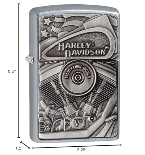 Zippo Harley-Davidson Motor Flag Emblem Street Chrome Pocket Lighter