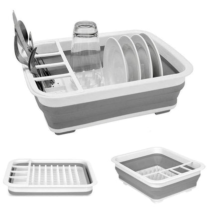 Collapsible Dish Drying Rack Portable Dish Drainer Dinnerware Organizer for Kitchen RV Campers Storage