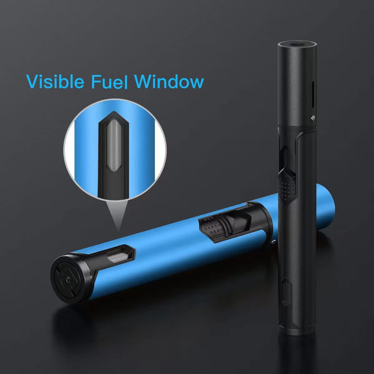 Torch Lighters 2 Pack Adjustable Jet Flame Butane Lighter, Refillable Gas Torch Lighter for Candles Grill BBQ Fireplaces Camping (Butane Not Included)