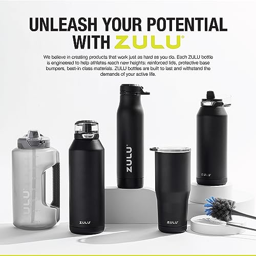 Zulu Goals 64oz Large Half Gallon Jug Water Bottle with Motivational Time Marker, Covered Straw Spout and Carrying Handle, Perfect for Gym, Home, and Sports, Aquaviva
