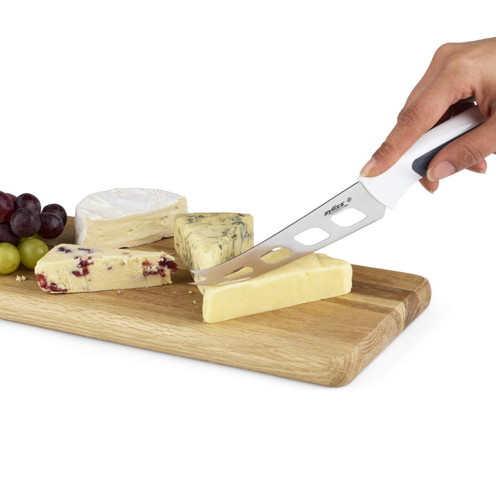 Zyliss Cheese Knife - Slicer & Cutter for Block Cheese - Carving Knife for Charcuterie Boards - Cheeseboard Handheld Slicer - Cutter & Slicing Tool - 4.5" - Gray & White