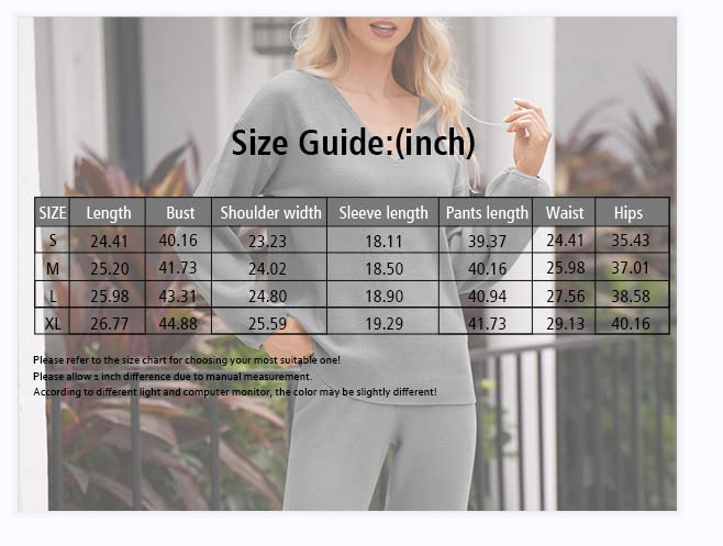 Two Piece Sleepwear for Women High Waist Pullover Sweatsuits Leisure Wear Sets Monochromatic Sweatsuit Activewear Black M