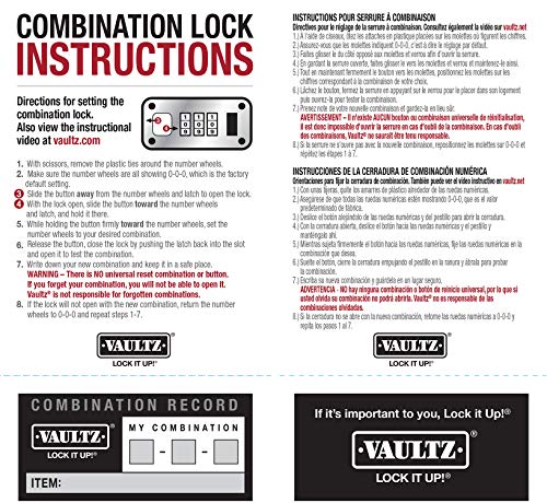 Vaultz Medicine Safe Case w/Combination Lock - Pack of 1 Cases, 8.35 x 5 x 2.5" - Black