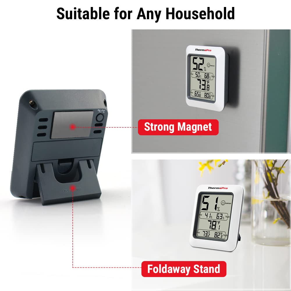 ThermoPro TP50 Digital Hygrometer Indoor Thermometer Room Thermometer and Humidity Gauge with Temperature Humidity Monitor