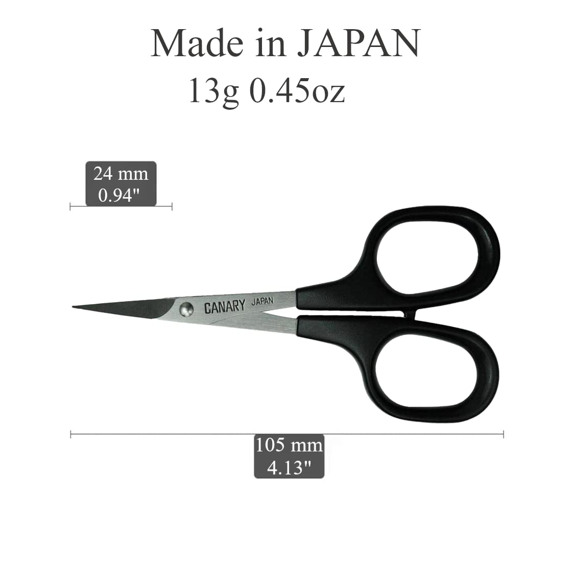 CANARY Japanese Mini Craft Scissors 4" [Extra Non-Stick], Small Detail Scissors for Paper Crafting, Fabric Cutting, Art Crafts, Made in JAPAN