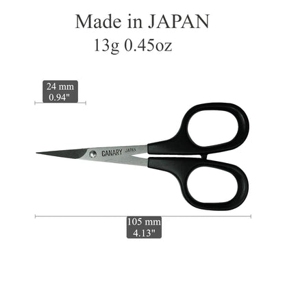 CANARY Japanese Mini Craft Scissors 4" [Extra Non-Stick], Small Detail Scissors for Paper Crafting, Fabric Cutting, Art Crafts, Made in JAPAN