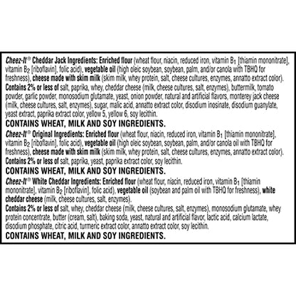 Cheez-It Cheese Crackers, Baked Snack Crackers, Lunch Snacks, Variety Pack, 12.1oz Box (12 Packs)