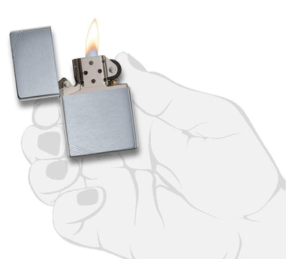 Zippo Vintage Brushed Chrome with Slashes Pocket Lighter, One Size (230)